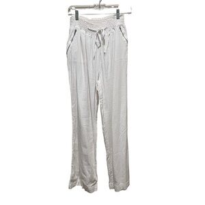 Ci Sono Smocked Waist Linen Blend Pants White Women’s Large